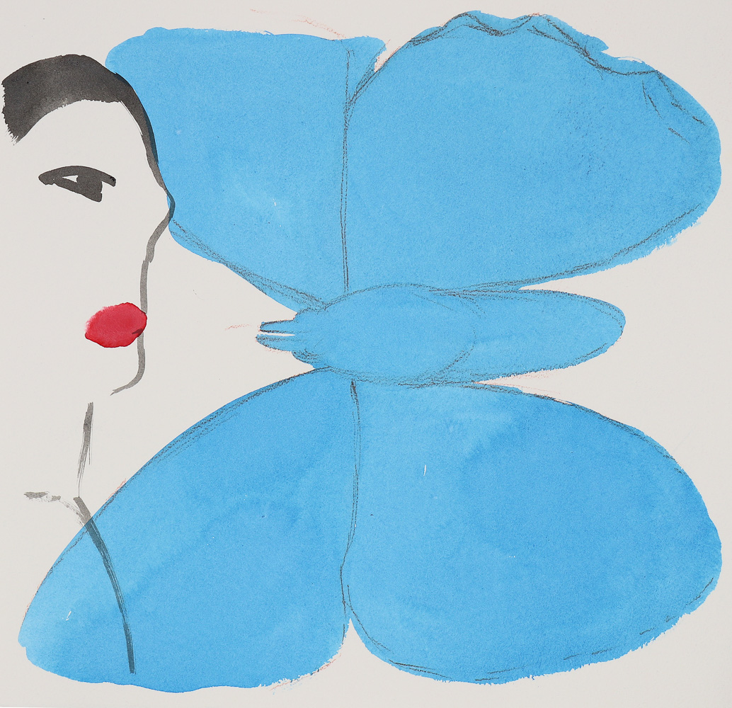 A girl portrait and a butterfly, 2022