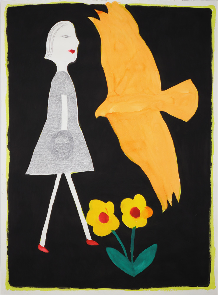 A girl, a bird and a flower, 2023