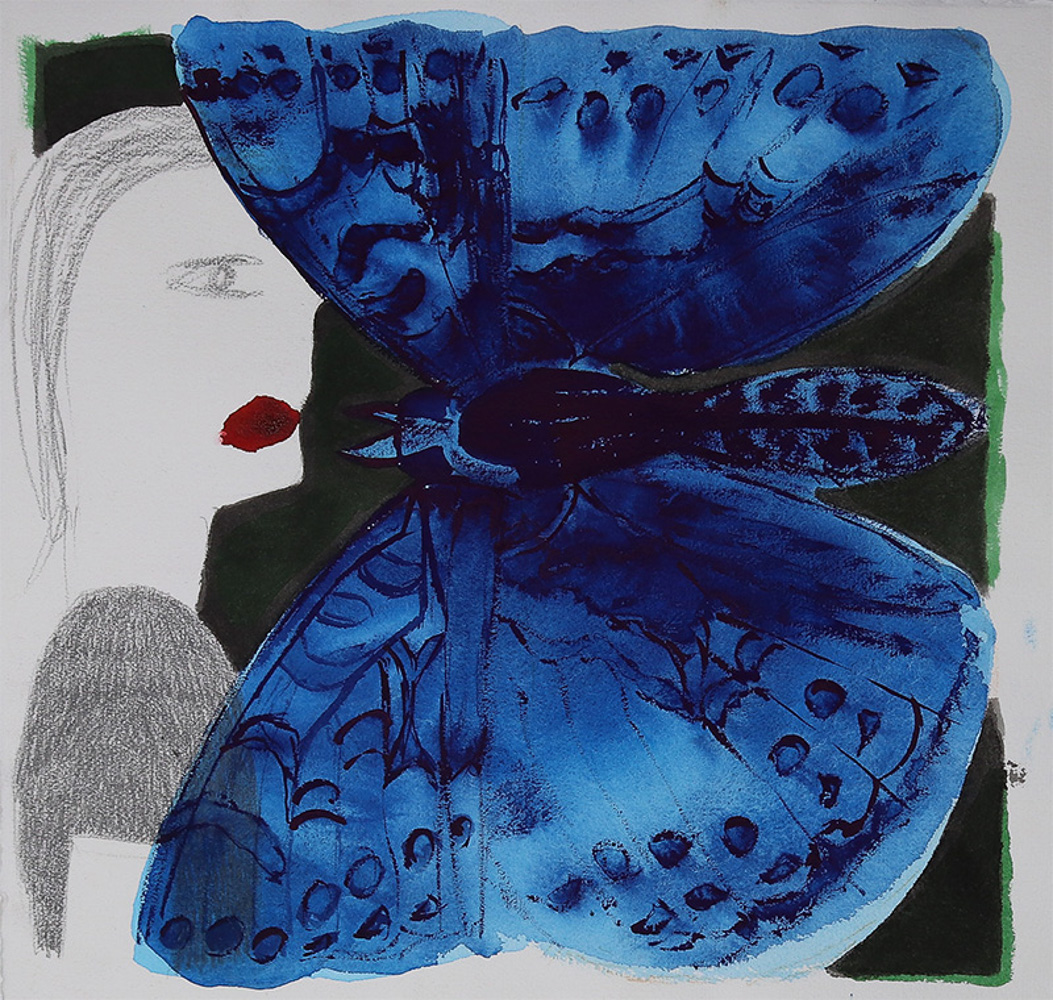 A girl portrait and a butterfly, 2025