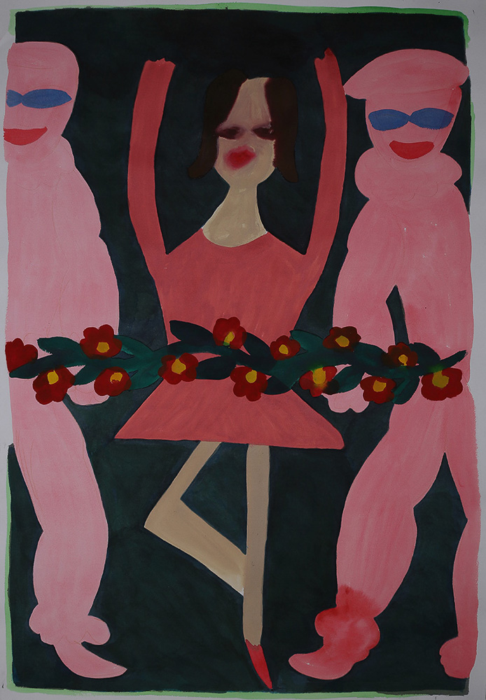 A dancer and two clowns, 2025