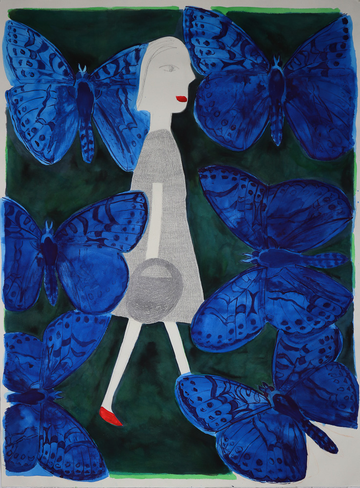 A girl and butterflies, 2026